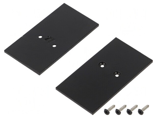 Obturator Negru pentru Profil LED, 2 Bucăți, Oțel, 33.4x62.3x2mm