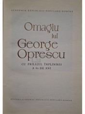 Tudor Vianu (red.) - Omagiu lui George Oprescu (Editia: 1961) foto