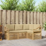 vidaXL Seturi de canapele 4 pcs Alb și Bej 185,5 x 126,5 x 73 cm 3391773