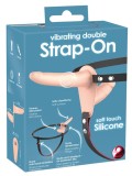 Strap-on dublu din silicon cu vibratii, Orion