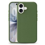 Husa compatibila cu iPhone 17, MagSafe, Design Woven, Soft Touch, Antisoc, Verde