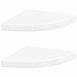Cumpara ieftin Rafturi de perete, 2 buc., alb extralucios, 35x35x3,8 cm, MDF