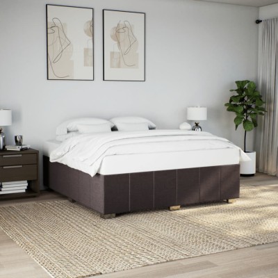 vidaXL Cadru de pat fără saltea, maro &amp;icirc;nchis, 180x200 cm, textil 3284856 foto