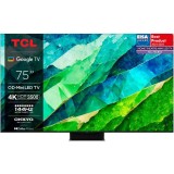Televizor TCL MiniLed 75C855, 189 cm, Smart Google TV, 4K Ultra HD, 100Hz, Clasa F (Model 2024)