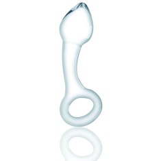 Dildo Big Ring, Sticla Premium, Transparent, 13 cm, Passion Labs, Glass Series