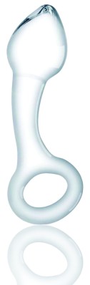 Dildo Big Ring, Sticla Premium, Transparent, 13 cm, Passion Labs, Glass Series foto