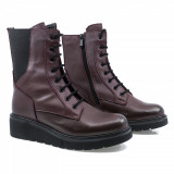 Ghete Dama, Caspian, Cas-3535, Casual, Piele Naturala, Bordo