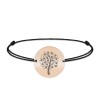 Nome - Bratara personalizata snur banut cu copac din argint 925 placat cu aur roz