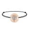Nome - Bratara personalizata snur banut cu copac din argint 925 placat cu aur roz