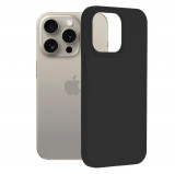 Husa iPhone 15 Pro Max Silicon Negru Slim Mat cu Microfibra SoftEdge