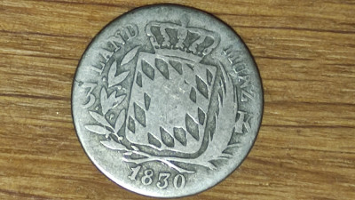 Germania state - Bavaria - 3 kreuzer 1830 argint - Ludovic I de Bavaria - rara ! foto