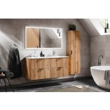 Set Mobilier baie, din MDF, 5 piese, 120 cm, Adel Stejar
