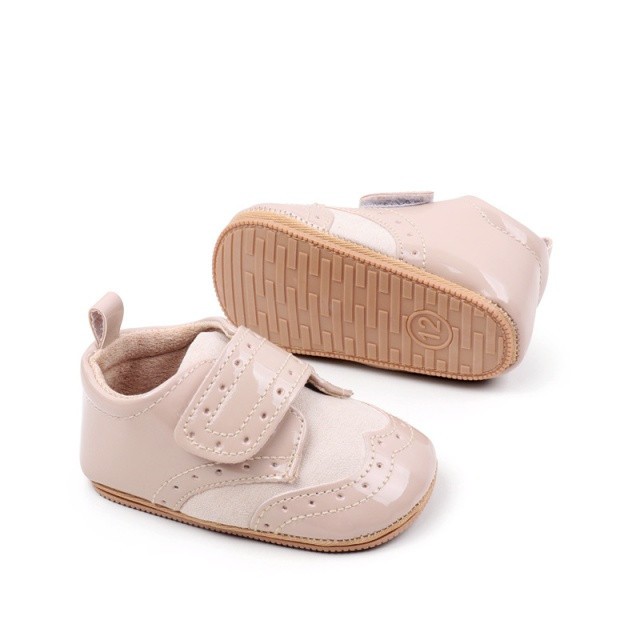 Pantofiori eleganti crem pentru baietei (Marime Disponibila: 6-9 luni (Marimea