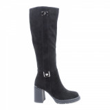 Cizme Dama, Betina Scarpe, Bet-P655-G88rm-1, Elegante, Piele Camoscio, Negru, 37, 39, 40, Piele intoarsa