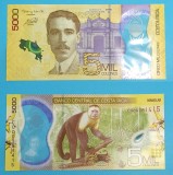 Costa Rica 5000 Colones 2018 UNC, Serie C000381415, Bancnota Straina A. Flores, Polimer
