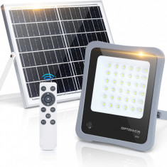 Proiector solar led 30W, incarcare rapida, OptonicaLed, 2400 lm, 3.2V/25Ah, lumina alba rece, 6000K