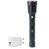 Pachet lanterna PNI Adventure F420 din aluminiu cu LED 10W, 1000lm, pana la 420m, cu 2 acumulatori inclusi, 8000 mAh tip 26650 s