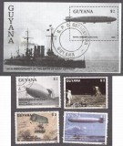Guyana 1989 Zeppelins, set+perf. sheet, used M.230