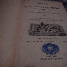 Erwin Willigk - Chimie organica / Chimie anorganica - Praga 1871/72 - in germana