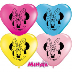 Baloane latex inima 6&amp;quot;/16cm Minnie Mouse, Qualatex 45323 foto