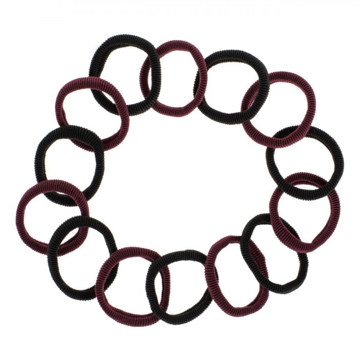 Set Elastice Păr, Frotte, 14 Bucăți, Culoare Negru și Bordo