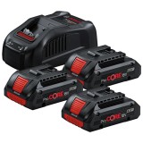 Bosch 0615990N2G - Set 3 acumulatori si incarcator Li-Ion 18 V 4 Ah