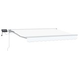 vidaXL Cadru Manual Marchiza cu LED-uri Alb 3 x 2,5 m Gradina Terasa Durabil