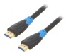 Cablu HDMI 2.0 PVC 1,5m negru cu mufe HDMI la ambele capete