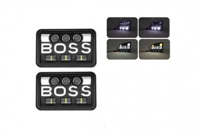 Set Faruri LED universal 5 , 12V-24V faza scurta lunga cu DRL lumini de zi, semnalizator alb-galben 9600lm foto