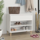VidaXL Pantofar, alb, 70x36x60 cm, lemn prelucrat