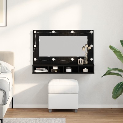 vidaXL Dulap cu oglindă Stejar negru 90 x 31.5 x 62 cm Lemn compozit 862781 foto