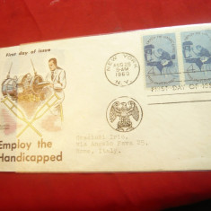 Plic FDC -Angajarea Persoanelor cu Handicap 1960 SUA