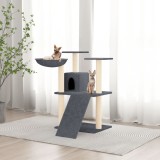 VidaXL Ansamblu pisici cu st&acirc;lpi din funie sisal, gri &icirc;nchis, 83 cm