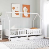 VidaXL Cadru pat copii cu sertare, 80x200 cm, lemn masiv de pin