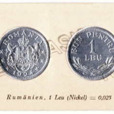 1 LEU 1924 - Aluminiu COINS, Reclama FERDINAND, Carton Embosat ( 6,5/4 cm )