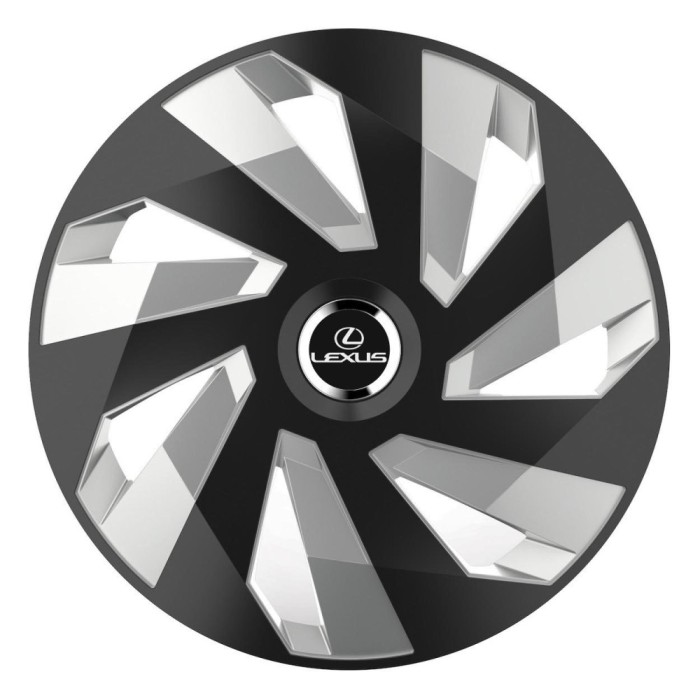Set 4 Capace Roti, potrivite jantelor de R15, pentru Lexus, model vector black and silver
