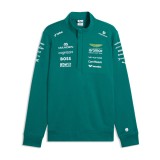 Aston Martin hanorac de bărbați Half Zip green official Teamline Replica F1 Team 2026 - XL