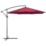 Umbrela Parasolara Decentrata Outsunny, Metal, Bordeaux, &Phi;3x2.6m | Aosom RO