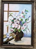 Tablou flori semnat Cimpoesu., Ulei, Realism