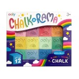 Creta lavabila Chalk-O-Rama, set de 12 cuburi, perfecta pentru desen pe asfalt, Ooly