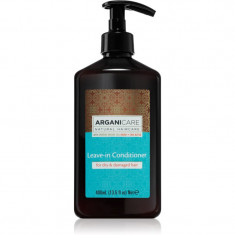 Arganicare Argan Oil & Shea Butter Leave-In Conditioner balsam (nu necesita clatire) pentru păr uscat și deteriorat 400 ml