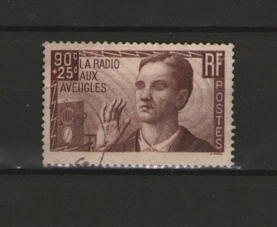 Franta 1938 - radio pentru nevazatori, stampilata foto