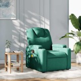 VidaXL Fotoliu de masaj rabatabil, verde &icirc;nchis, material textil