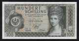 AUSTRIA █ bancnota █ 100 Schilling █ 1969 █ P-145 █ UNC █ necirculata
