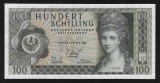 AUSTRIA █ bancnota █ 100 Schilling █ 1969 █ P-145 █ UNC █ necirculata