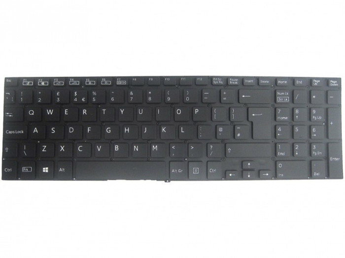 Tastatura Laptop, Sony, Vaio SVF15, SVF152, SVF1521, SVF152C, SVF153, SVF1531, iluminata, neagra, layout UK