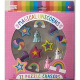 Cumpara ieftin Radiere tip puzzle - Unicorni magici (Set de 12)