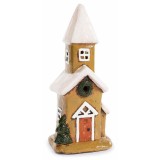 Candela Biserica Craciun teracota multicolora cm 10,5 x 8,5 x 23,5 H