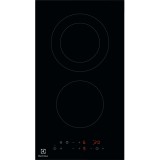 Plita incorporabila Electrolux LHR3233CK, Electrica, 2 zone de gatit, Control touch, Blocare acces copii, 29 cm, Sticla ceramica neagra