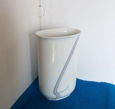 Elegantă vază porțelan colecție, decor serigrafie - Rainbow - design Bertil Vallien, Rorstrand Porslinfabrik Suedia